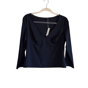 New Parallel Top Black Long Sheer Top Sz L